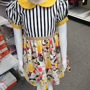 Charming Kids Dress with Yellow Accents